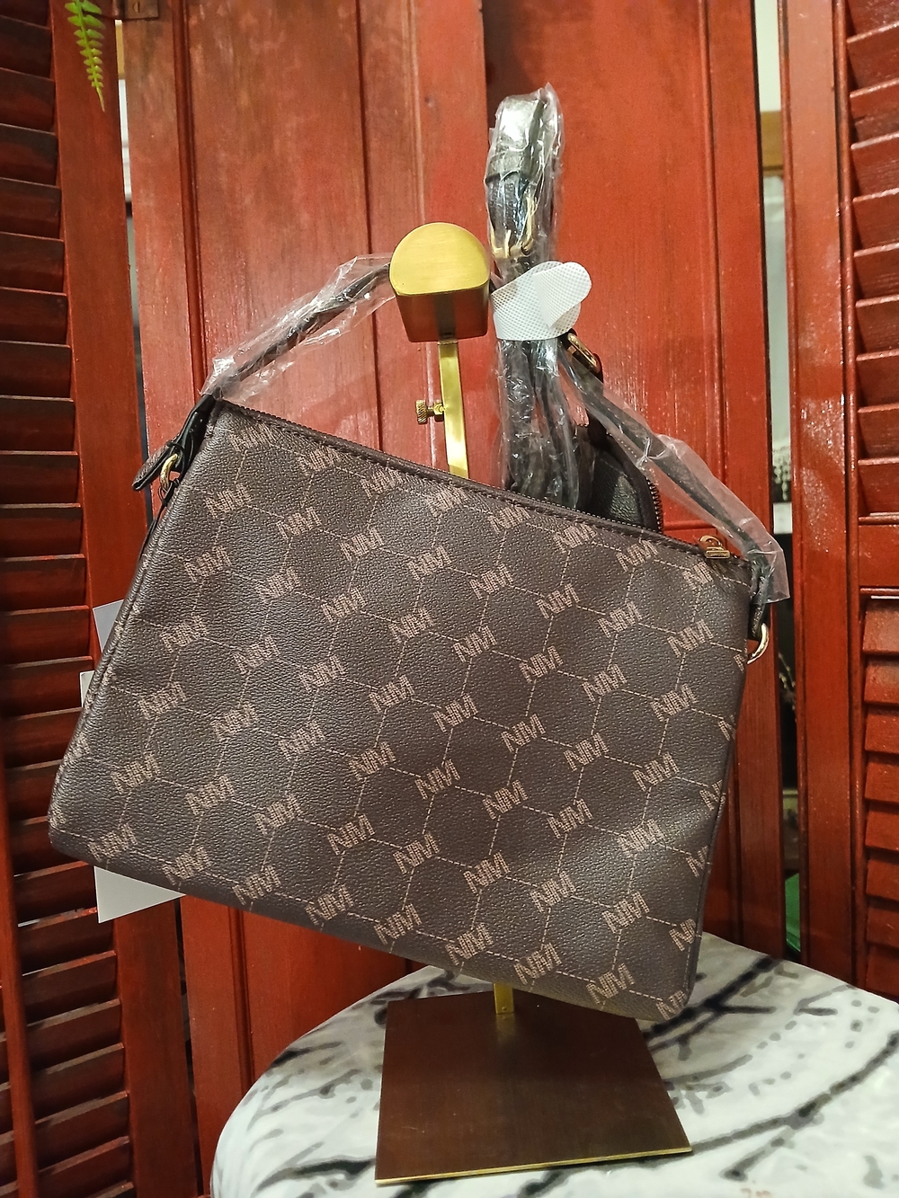Nicole Miller Crossbody Bag with Coin Pouch - Brown - Picture 6 of 7